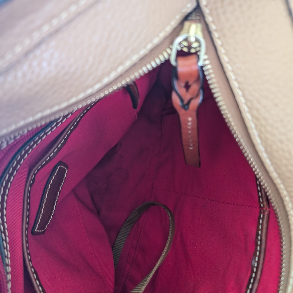 Dooney & Bourke Beige and Brown Leather Tote - Picture 7 of 7